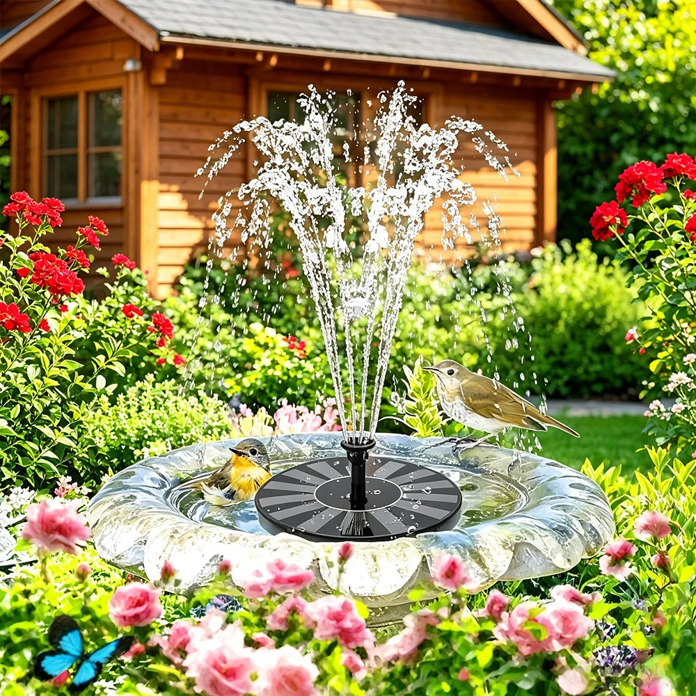 8-Nozzle Solar Fountain Pump 13/16/18cm for Outdoor Ponds & Pools