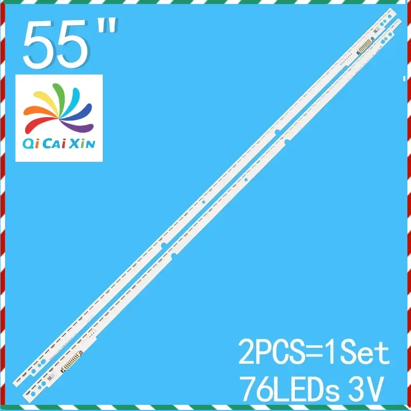 

New 2PCS/lot 680mm 76LEDs 3V For Samsung 55" TV SLED 2012SVS55 7032NNB RIGHT76 3D REV1.3 UA55ES6100J UA55ES7000J UA55ES8000J