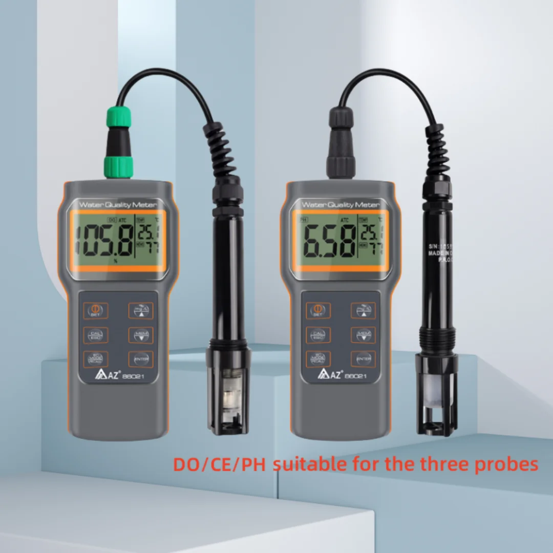 AZ 86021 Multi Function Water Quality Tester pH Dissolved Oxygen Detector PH/SALT/D.O./TEMP Aquaculture Oxygen Content Tester