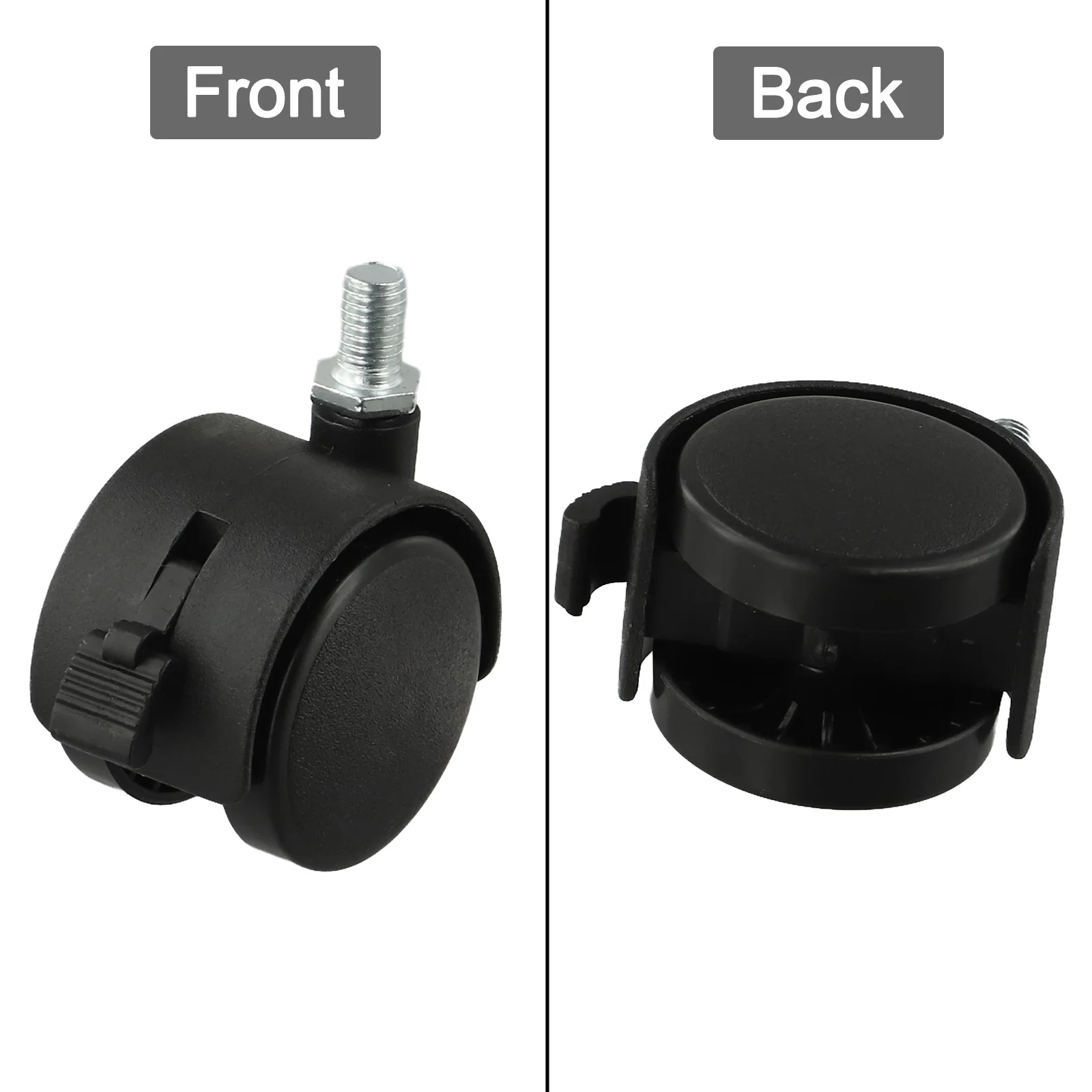 Ruedas dobles Ruedas para muebles Ruedas giratorias de 360 grados Ruedas industriales Ruedas de plástico Conector de varilla roscada