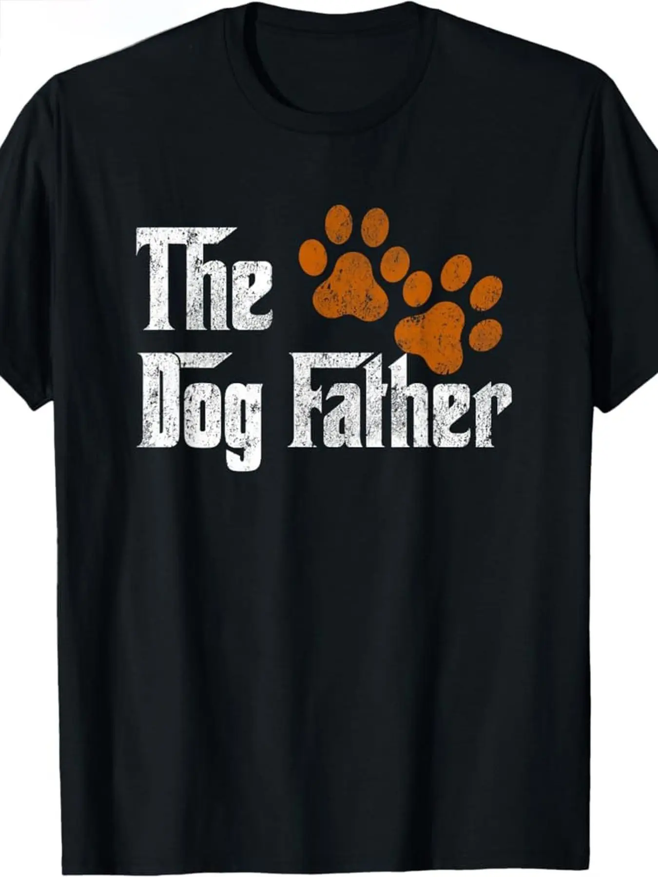 

Men's Large-Sized Dog Daddy T-Shirt - Dog Paw Pattern Printed Short-Sleeved Shirt, Heavyweight Style, Suitable for Dog Lovers