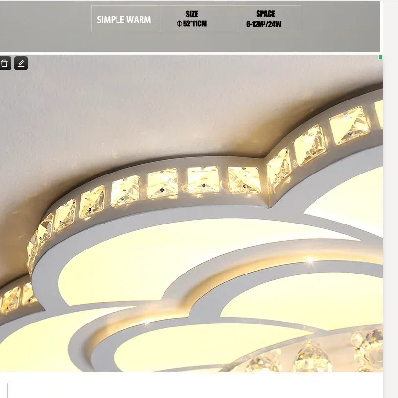Arcylic Lampshade Modern Crystal  Living Room Ceiling Light  Luminaria Tech Lampara   Bedroom LED Chips  Lamp