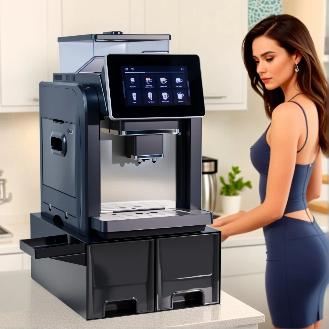 Kommerzielle professionelle Smart-Kaffeemaschine von Bean to Cup, beste Touchscreen-Espressomaschine mit Mühle