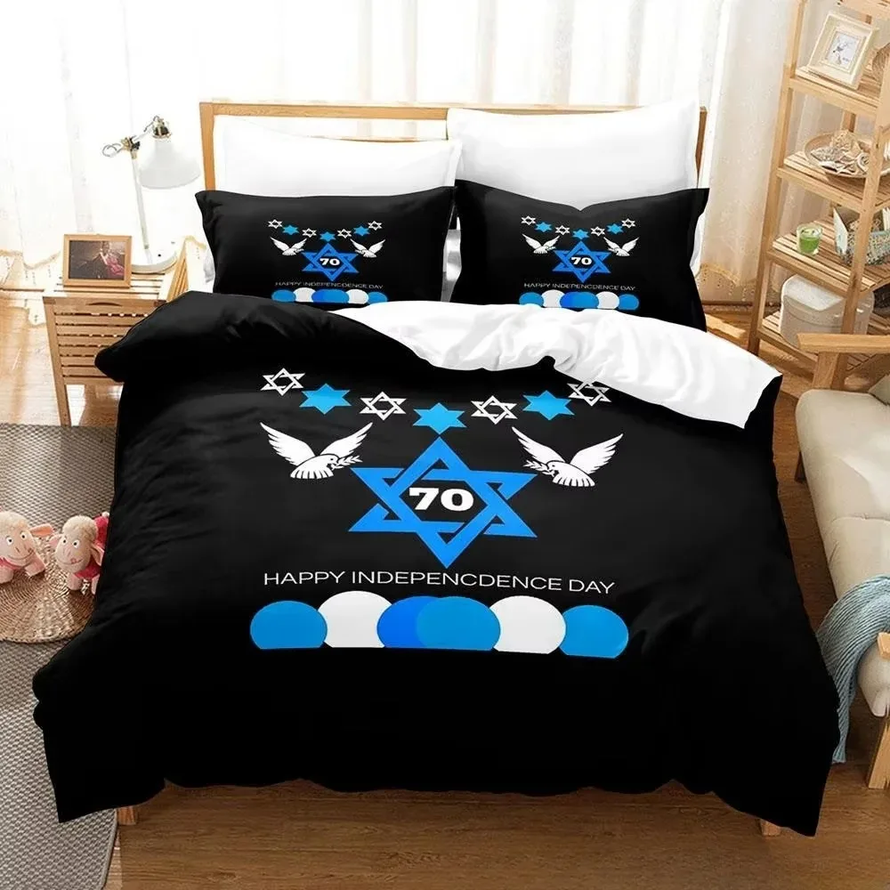 

New 3d Print Israel flag Bedding Set Duvet Cover 1 Duvet Cover 2 Pillowcases Adult and Kids Bedding Set Luxury Children's Gifts