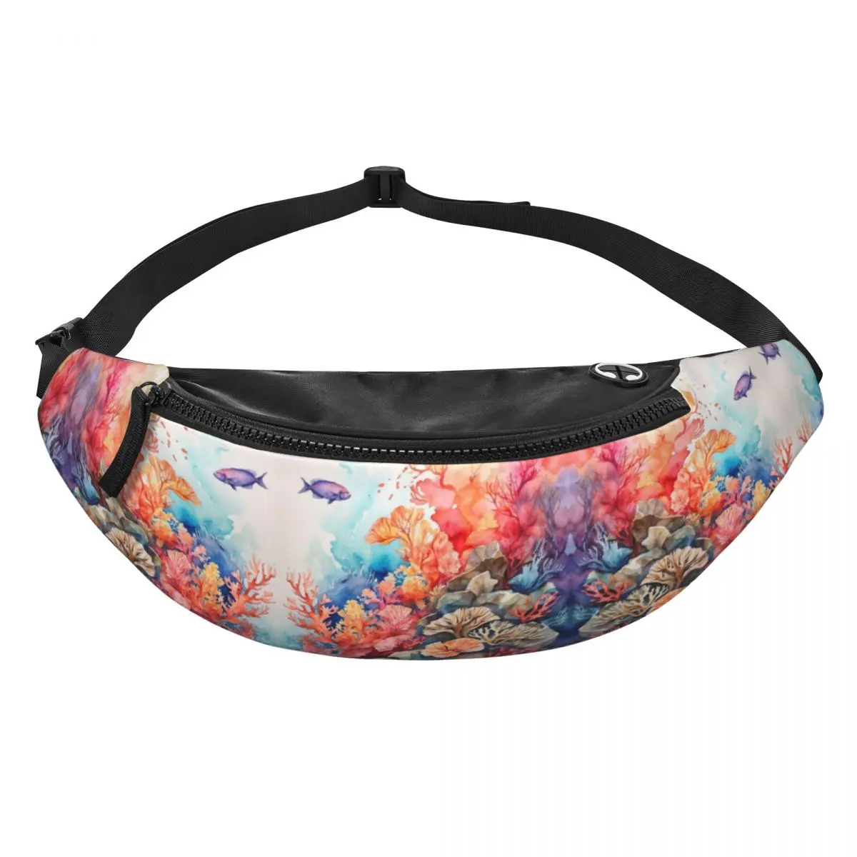 Custom Fashion Ocean Sea Turtle Fanny Pack for Travel Hiking Women Men Crossbody Waist Bag Phone Money Pouch