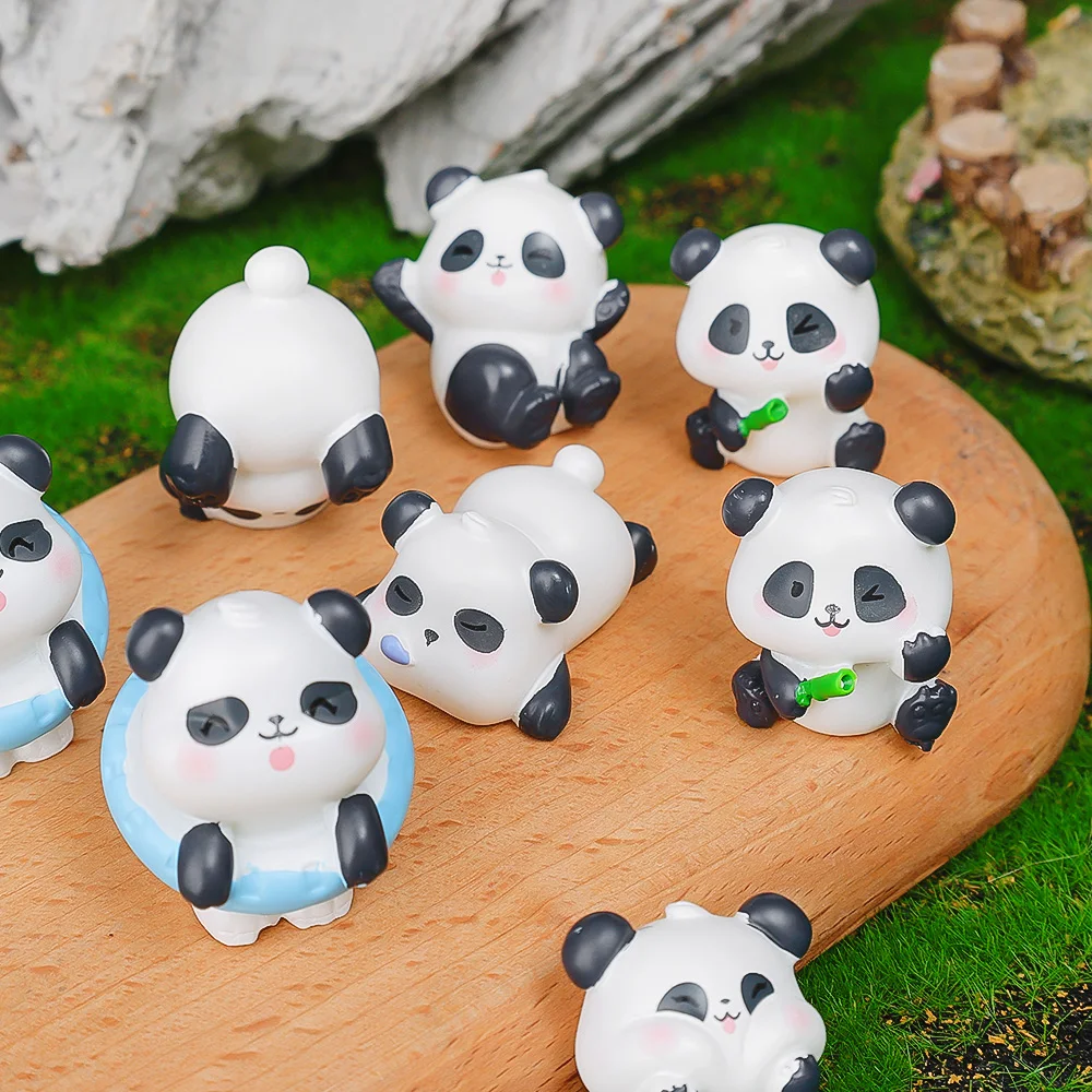 1/20Pcs Micro Landscape Creative Cute Panda Doll Garden Landscape DIY Decoration Accessories Home Office Desktop Small Ornaments