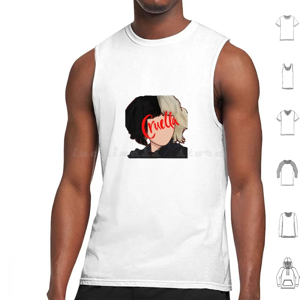Camisetas sin mangas Cruella (2021) de algodón estampado Cruella baratas VSCO Laptop Y2K Stone Instagram Pinterest Pack Thompson