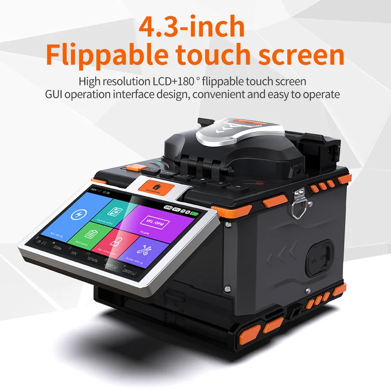 Ftth Fiber Optical Fusion Splicer 6 motors with Build in VFL OPM 18s Rapidly Heating SPI Touch Screen M5 Hot Weldig Machine