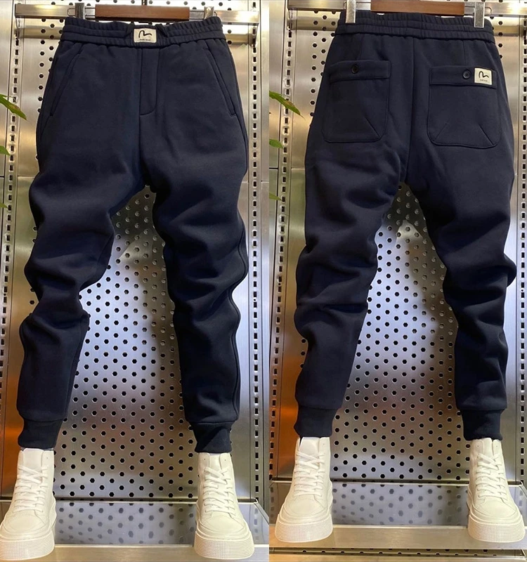 

Trendy Men's Fce Lined Thiened Casual Pants Autumn Winter Sports Sle Loose Fit Long Trousers Youthful Vitali Sle