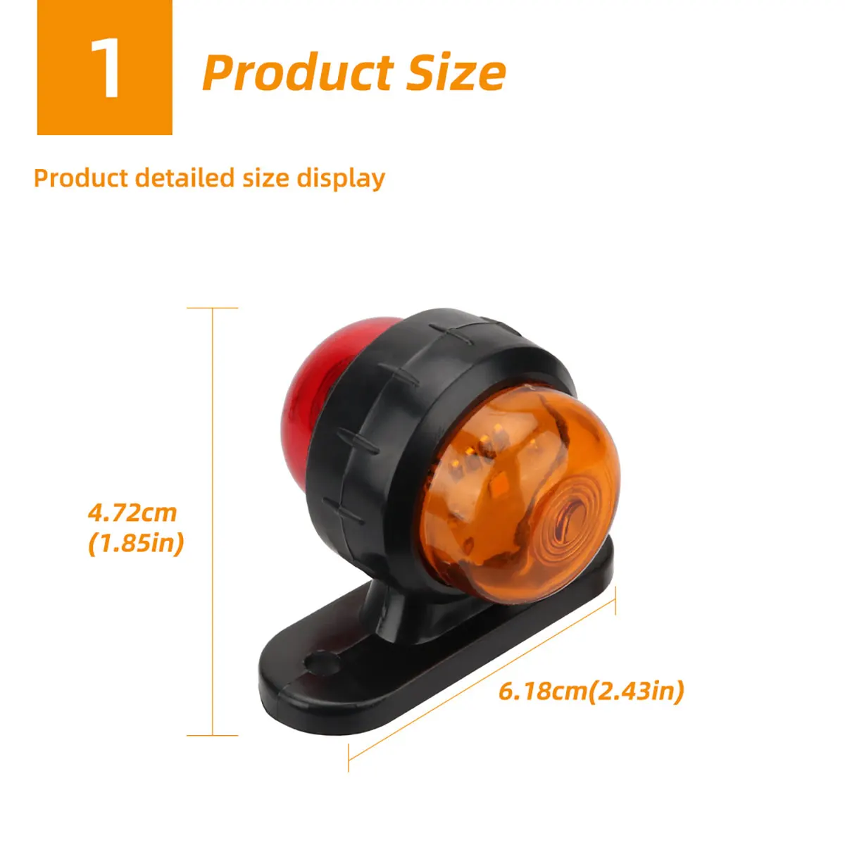1/2Pcs 12V-24V Truck Side Light Width Light Dual Color For Truck Warning Light Safety Light Indicator Lamp Car Signal
