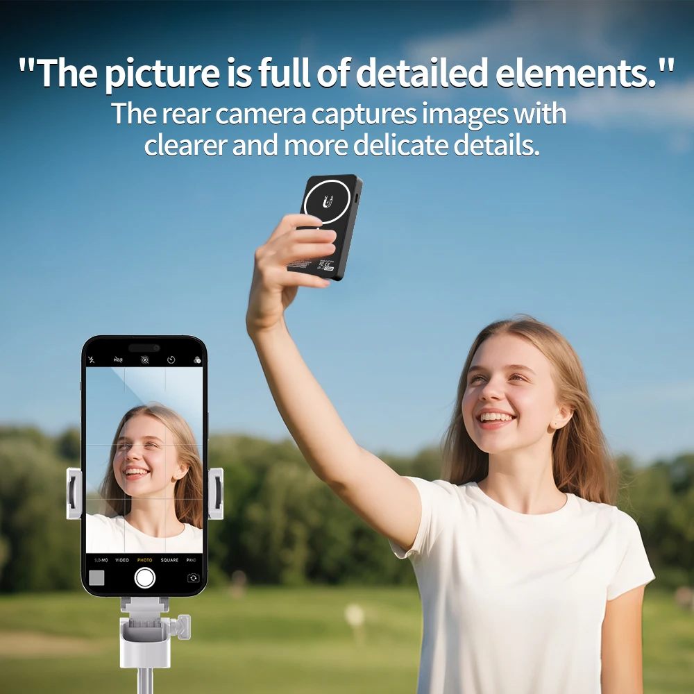 Magnetic Mini Phone Selfie Screen Wireless Camera Version Rear Camera Selfie Portable for iPhone Android phonePortable Pocket