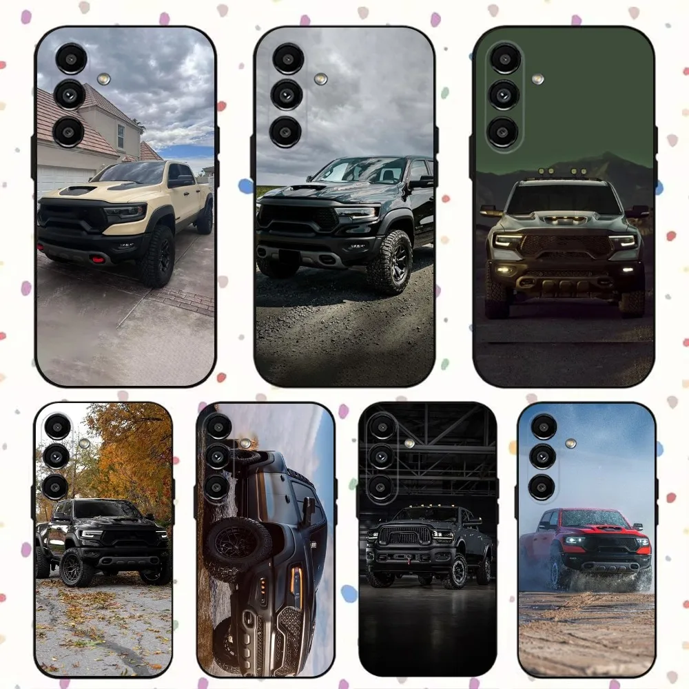 CAR R-RAM 1500 TRX Phone Case For Samsung S24,S21,S22,S23,S30,Ultra,S20,Plus,Fe,Lite,Note,10,9,5G Black Soft Cover