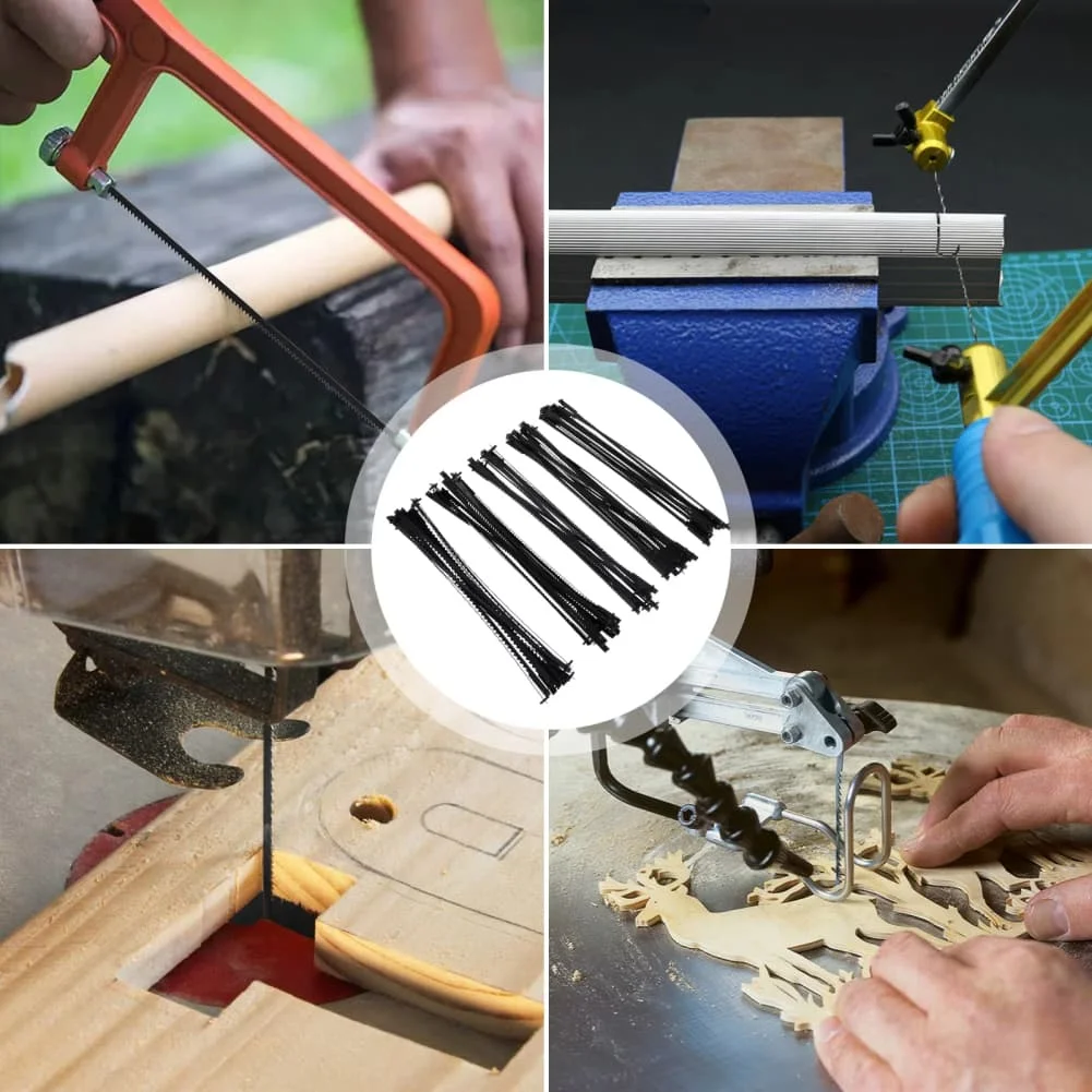 For Precision Cutting As Shown Scroll Saw Blades High Carbon Steel Jigsaw Blades Flat-end Blades Multiple Tooth Pitches