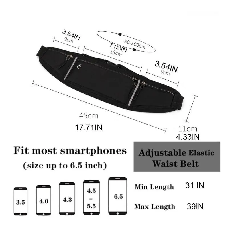 Profesjonalna torba na talię do biegania Sportowa saszetka na pasek Etui na telefon komórkowy Mężczyźni Kobiety Ukryta saszetka Torby sportowe na