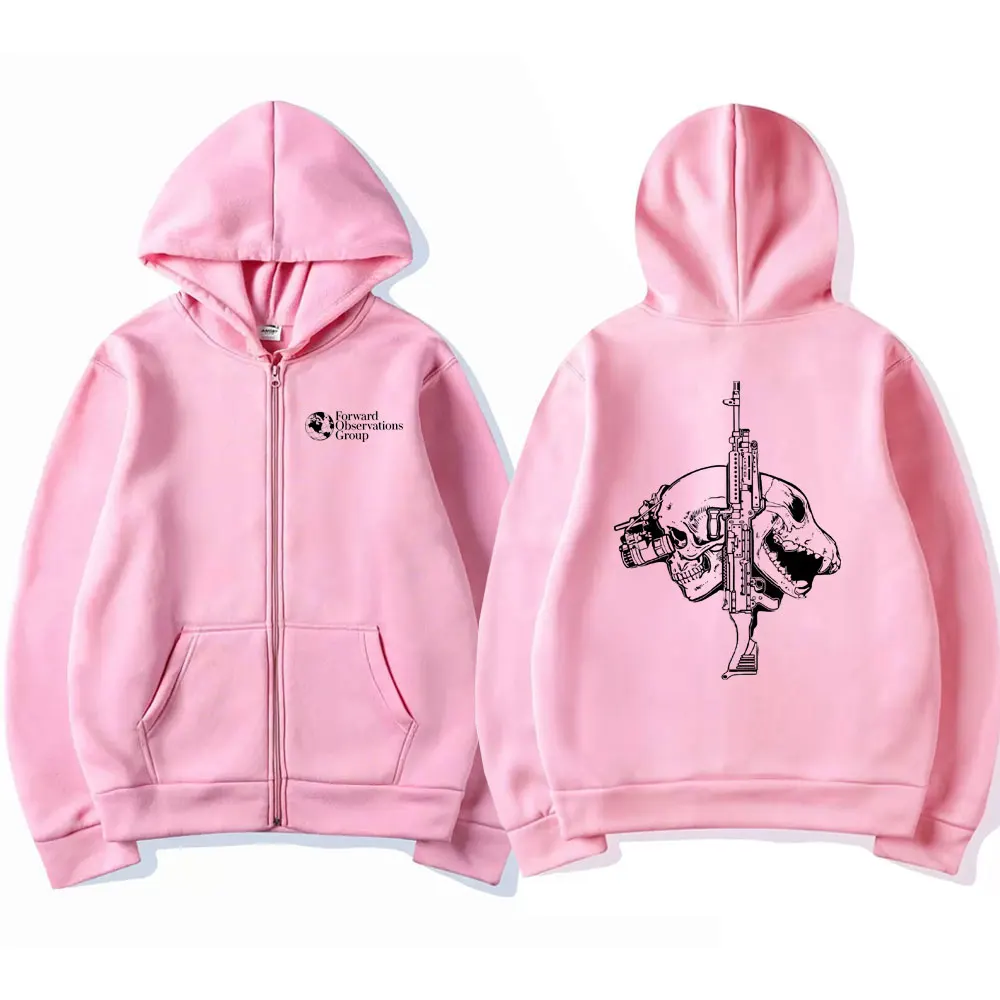 Sudadera con capucha con cremallera para hombre, chaqueta con estampado de calavera horrible, Hip Hop, Rock, Retro