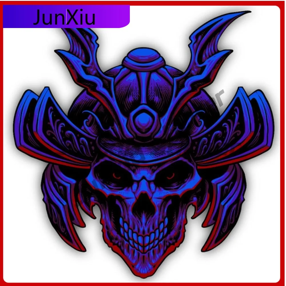 

Japanese Samurai Skull Mask Shape Vinyl Sticker Anti Scratch Exterior Decor Decal Accessories Japanese Art Japan Culture Decals