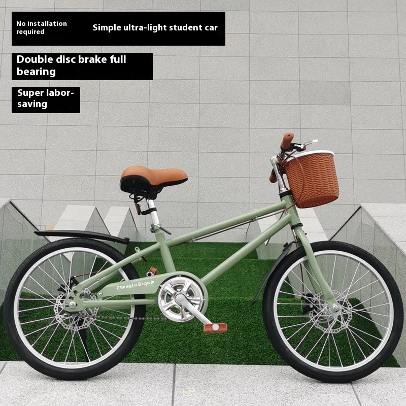 

Super Lightweight Student Bicycle Installation-Free8-15Year-Old Solid-Hearted Girl22Inch24Inch Full Bearing Disc Brake Bicycle