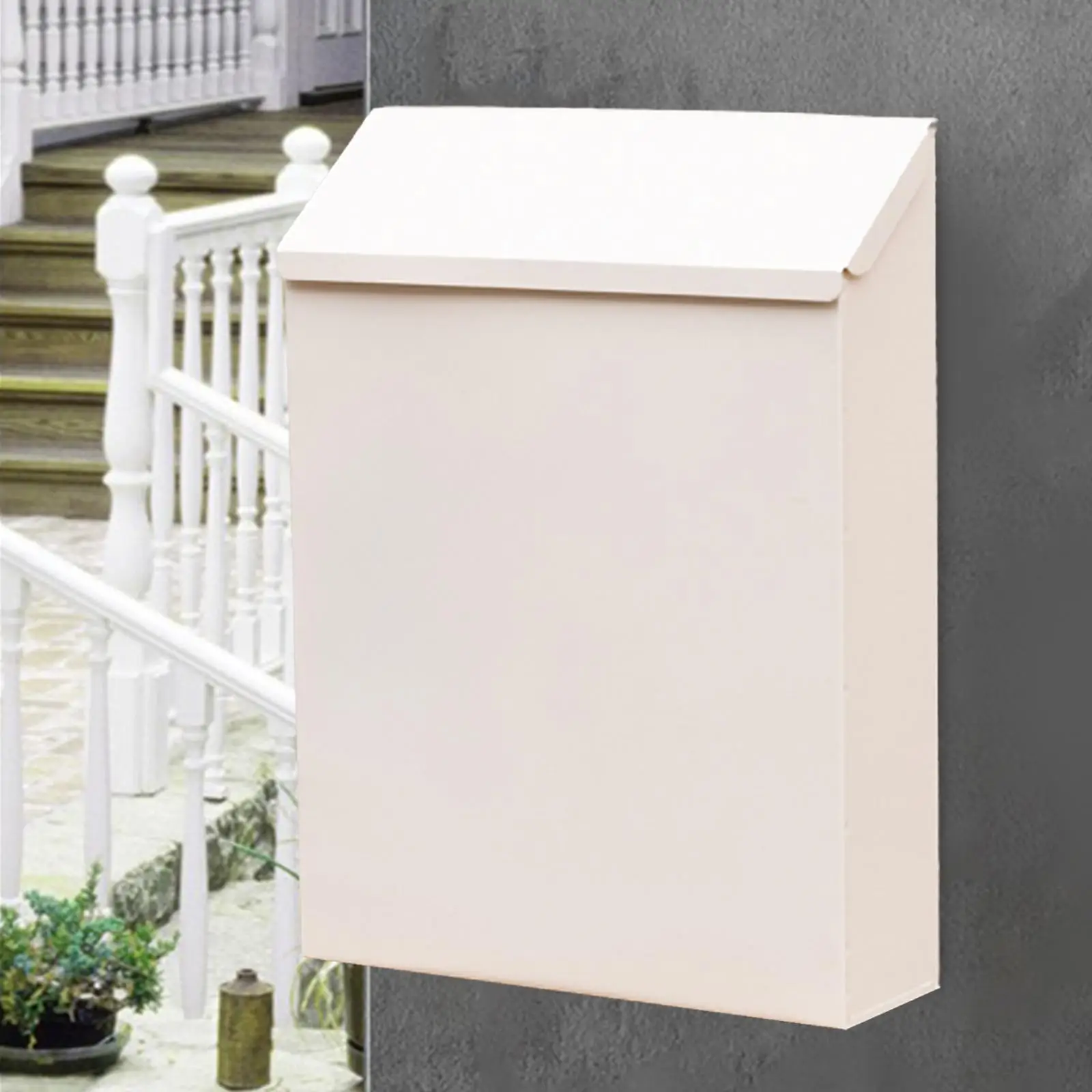 Drop Box with Lock Large Capacity Rainproof Letterbox Wall Mounted Mailbox Wall Hanging Mail Box for Outdoor Home Office Decor
