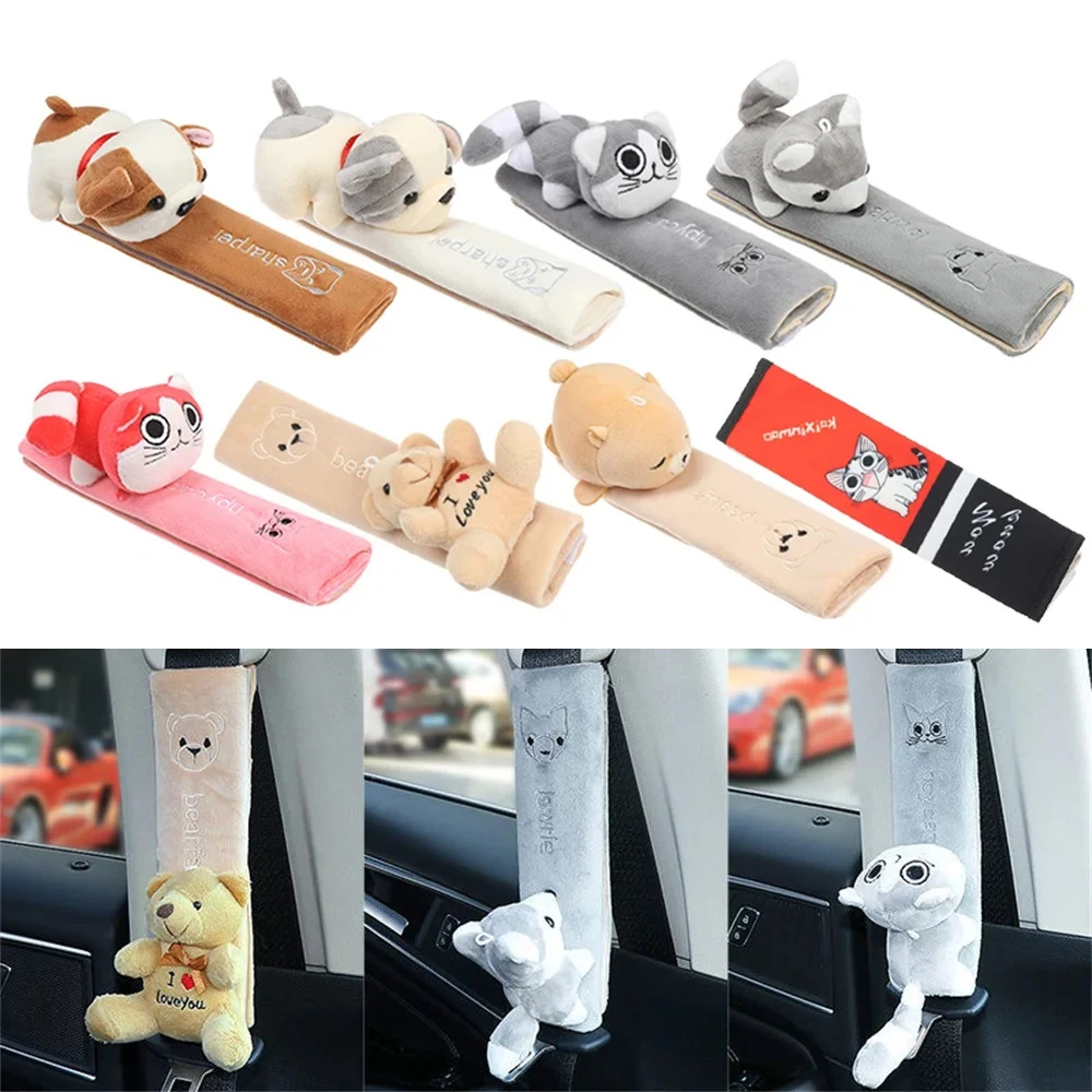 Cute Animal Car Seat Belt Pads Universal Car Seat Shoulder Strap Pad Cushion Cover Car Belt Protector Safety Belt Cover