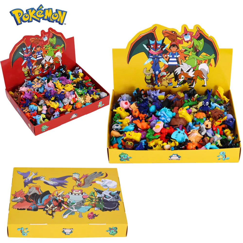 New 24-144 PCS Pokemon Gift Box Christmas Gift Set Different Styles Action Figure Toys 2-3CM Pikachu Anime Toys For Children