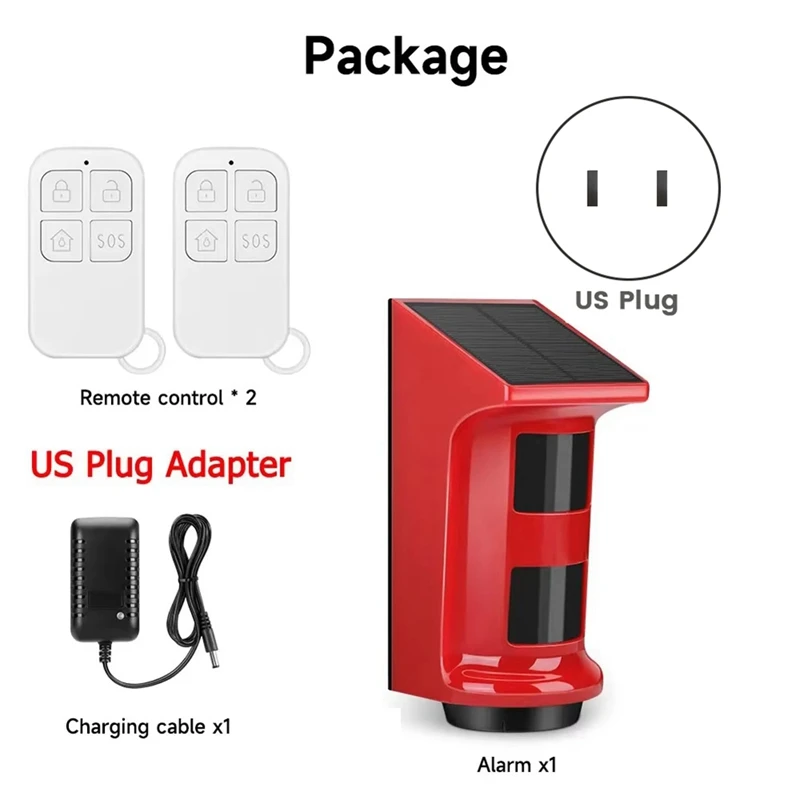 Mejores OFERTAS alarma infrarroja Solar Sensor de cuerpo humano alarma antirrobo Detector de movimiento PIR de cuerpo humano al aire libre con energía Solar