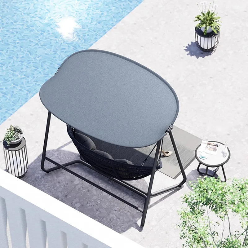 

Outdoor villa courtyard electric rocking chair swing outdoor open-air rainproof rattan