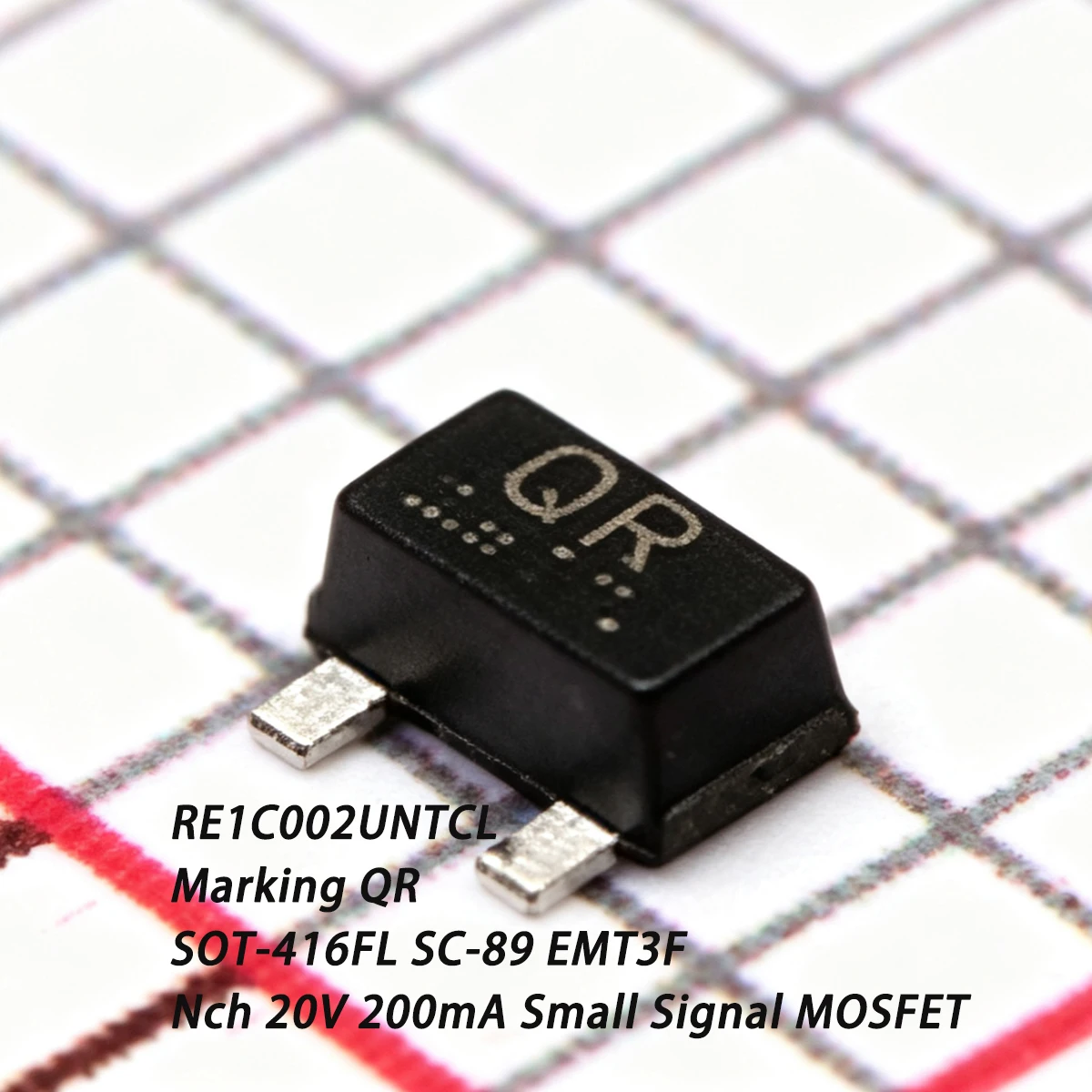 50PCS RE1C002UNTCL Marking QR SOT-416FL SC-89 EMT3F 20V 200mA 0.2A 150mW N-channel NEW Original Field-Effect Transistor MOSFETs
