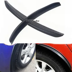 2x Universal 24.5cm Car Carbon Fiber Trim Fender Flares Mud Flaps Splash Guards Arch Wheel Eyebrow Protector Lip Car Truck SUV