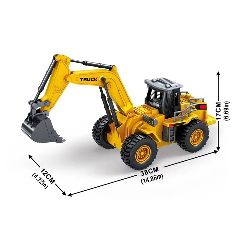 2.4G Alloy Remote Control Dump Truck Excavator Bulldozer Engineering Vehicle 9 Channels RC Trucks Model Children\'s Toy Kids Gift