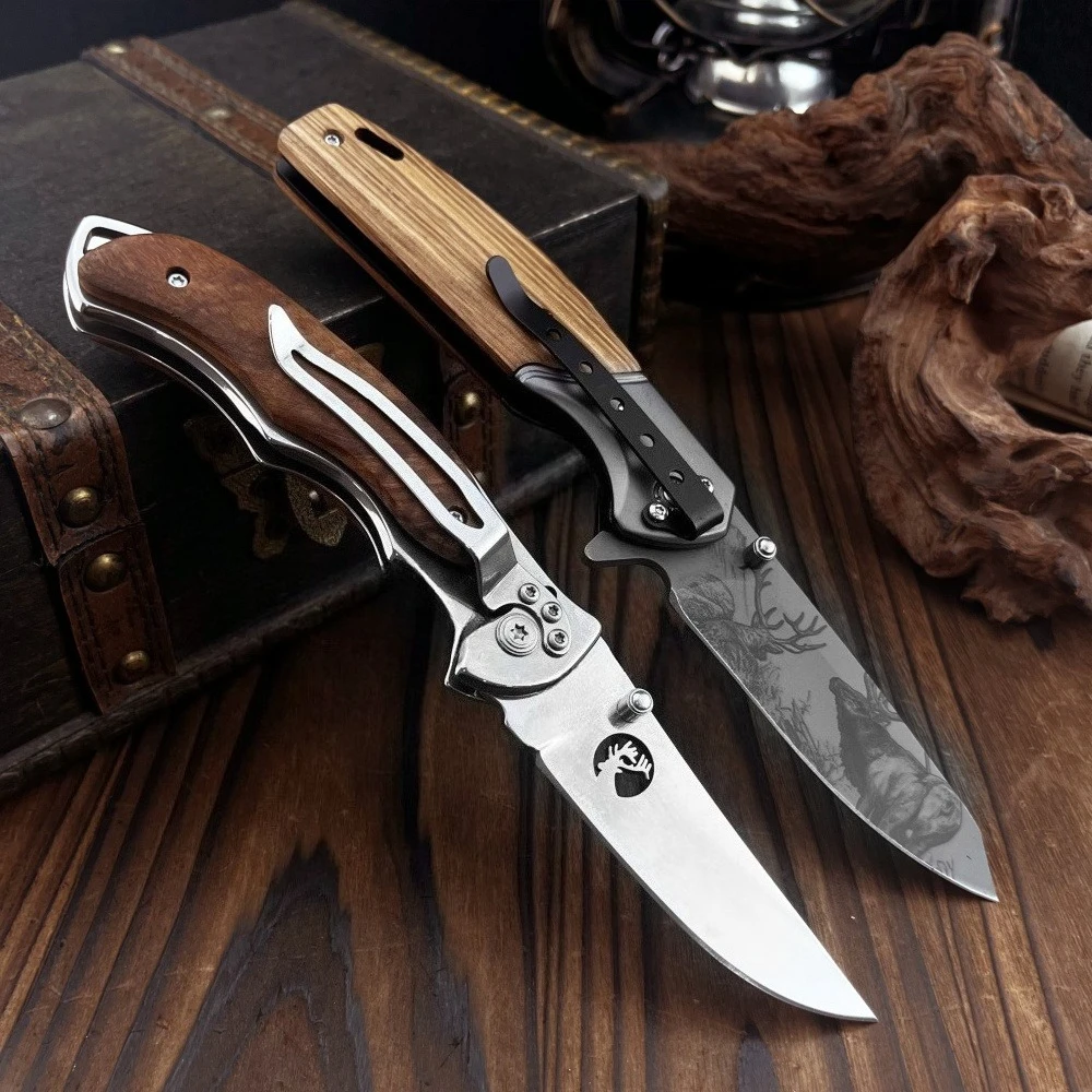 

Складной нож Hot Pocket с лезвием из стали 440C, рукоятью из дерева Shadow Wood, для ношения на теле, для активного отдыха, EDC, для джунглей, кемпинга, многофункциональный инструмент