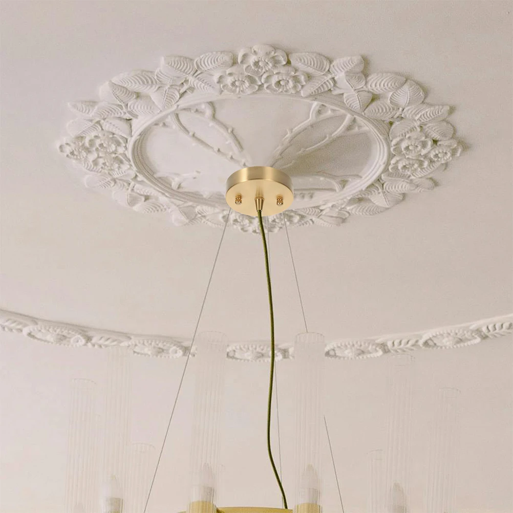 

1 Set Round Copper Ceiling Base Plate Durable Light Fixture Canopy Cover For Living Room Bedroom Pendant Light Hardware Stable