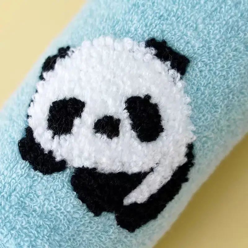 เด็กผ้าฝ้ายผ้าเช็ดตัวนุ่มดูดซับเด็กผ้าเช็ดตัวการ์ตูน PANDA ผ้าเช็ดตัวเด็กการดูดซับสูงไม่มี Lint ผ้าขนหนูขนาดเล็ก
