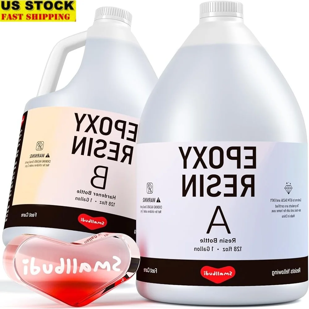 

2 Gallon Epoxy Resin Kit Crystal Clear High Gloss Easy Mix Bubbles Free Casting Coating Crafts Jewelry Making DIY Art