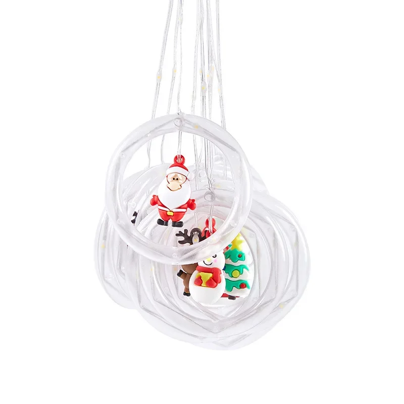 3Pcs/Lots Curtain Lights Christmas  Ring Curtain LED Christmas Curtain Festive Atmosphere Decorative String