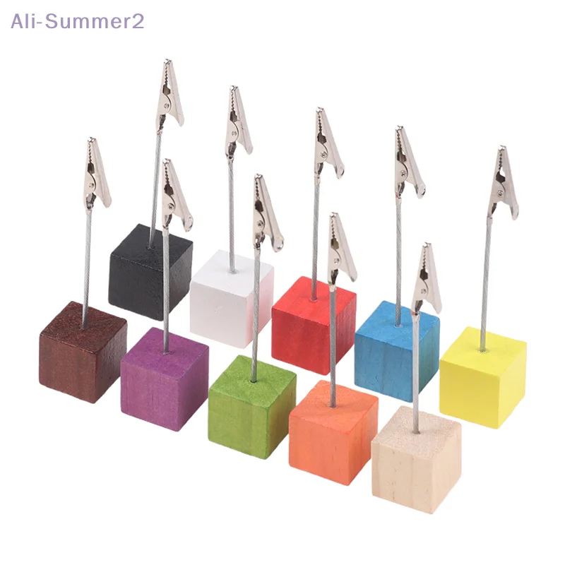 Portable Wooden Place Card Holder Clips For Perfume Essential Oils Test Tester Paper Strip Aromatherapy Paper Desktop Holder