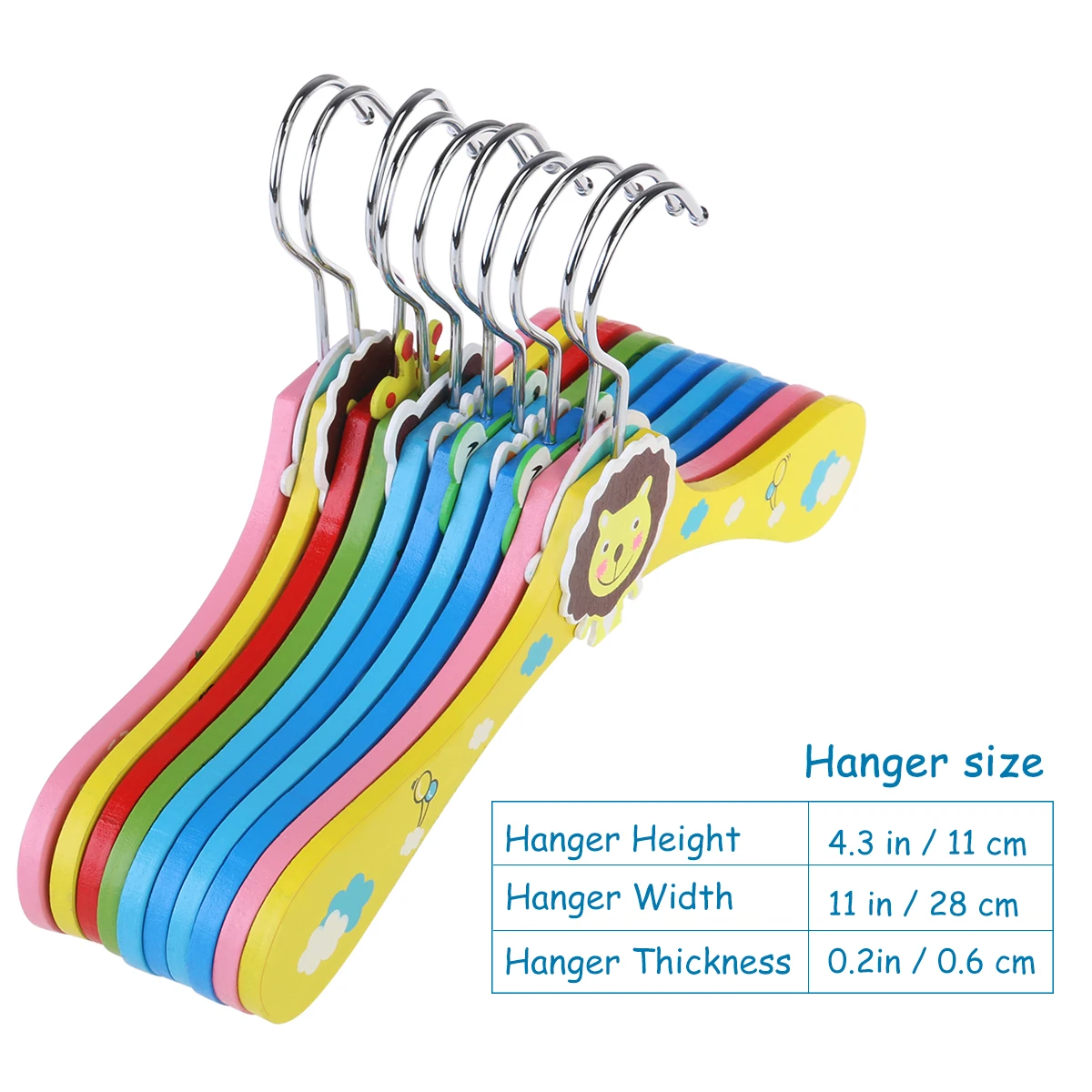 

10pcs Children Hangers Wooden Metal Cartoon Clothes Racks Kids Clothing Hooks Coat Racks