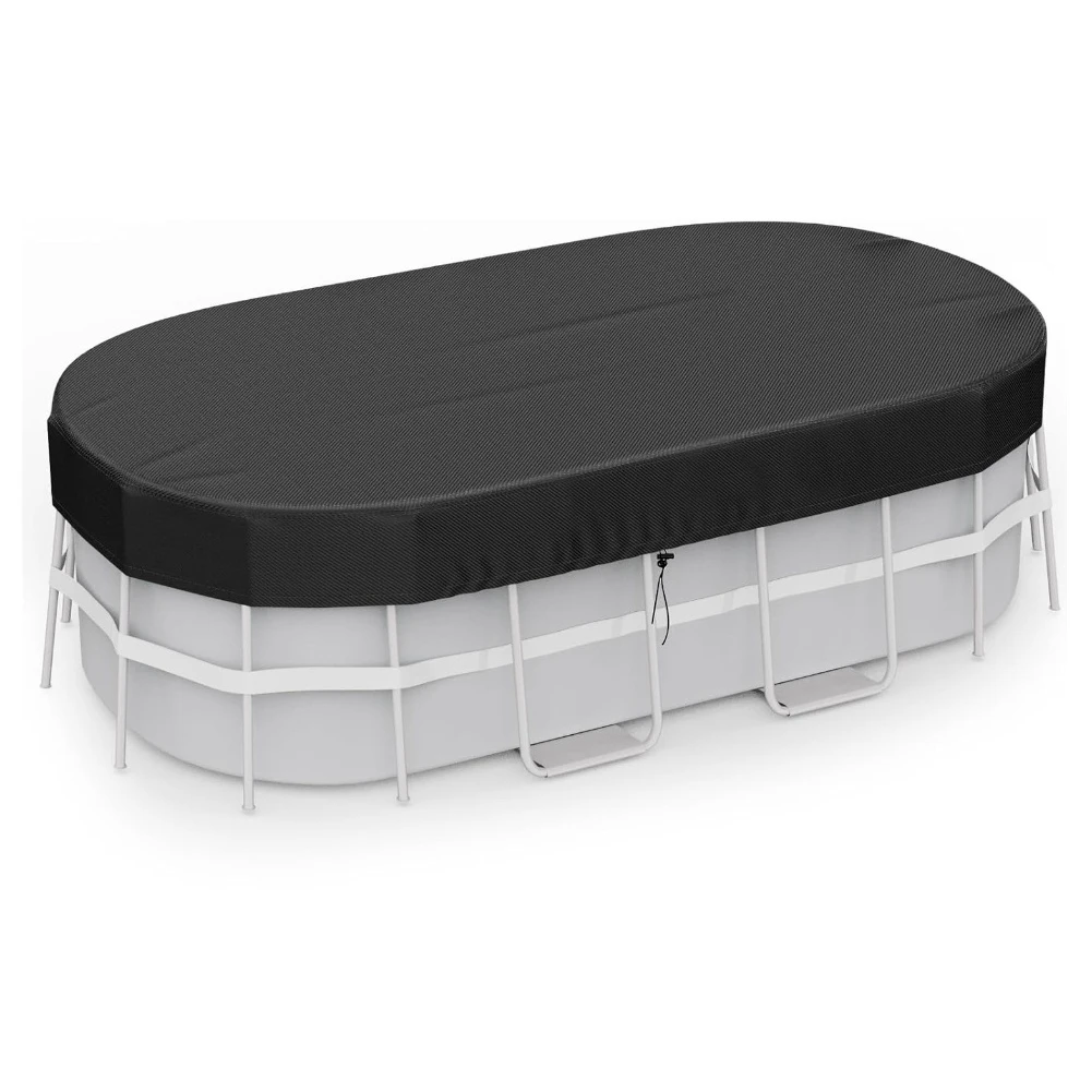 

Rectangular Pool Cover with Accessory Kit and Waterproof Coating Protects Above Ground Pools Oval Pools from Leaves and Trash