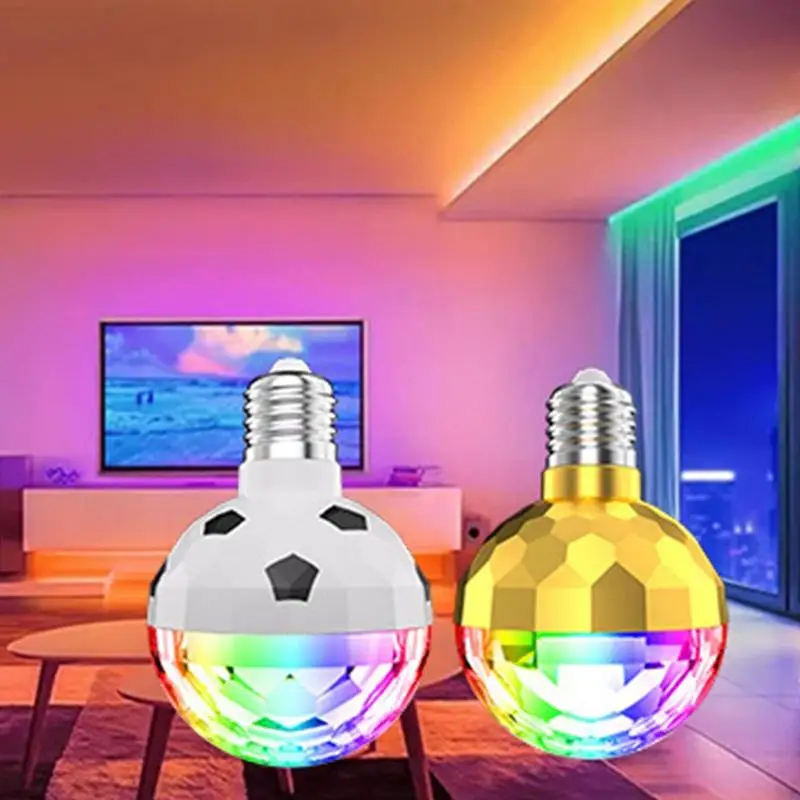 E27 Mini Rotating Magical Ball Light RGB Projection Lamp Party DJ Disco Ball Light For Home Party KTV Bar Stage Wedding Lighting