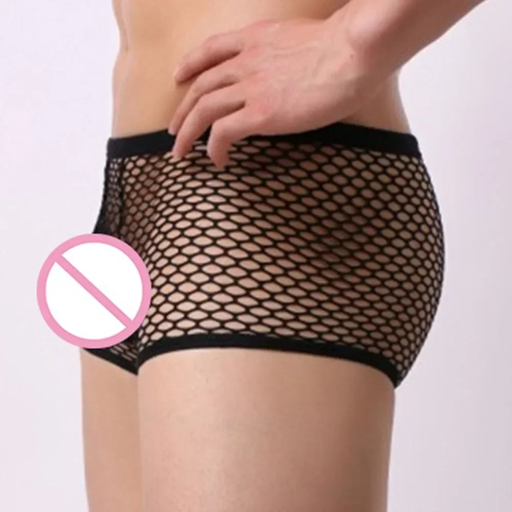 Men\'s Fishnet Underwear Transparent Underwear Sexy Comfortable Underwear Hollow Out See Through Sensual Bikini Men\'s Panties