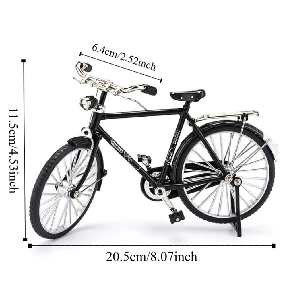 1:10 Scale Assembly Bicycle Model DIY Alloy Simulation Bike Model Kit Self Assembled Ornament Mini 28 Big Bar Bicycle