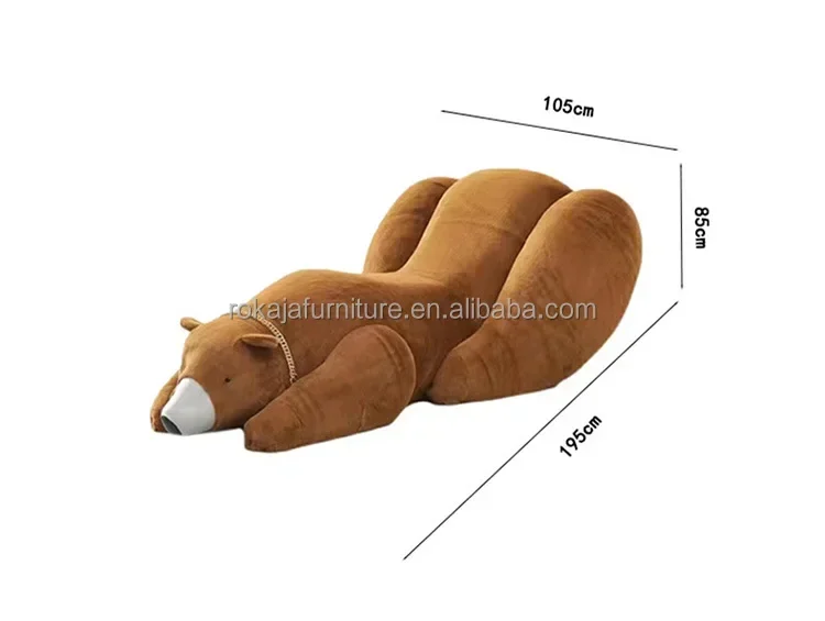 Silla reclinable con diseño creativo de oso Polar para niños, muebles de sala de estar, modelado de animales, terciopelo suave