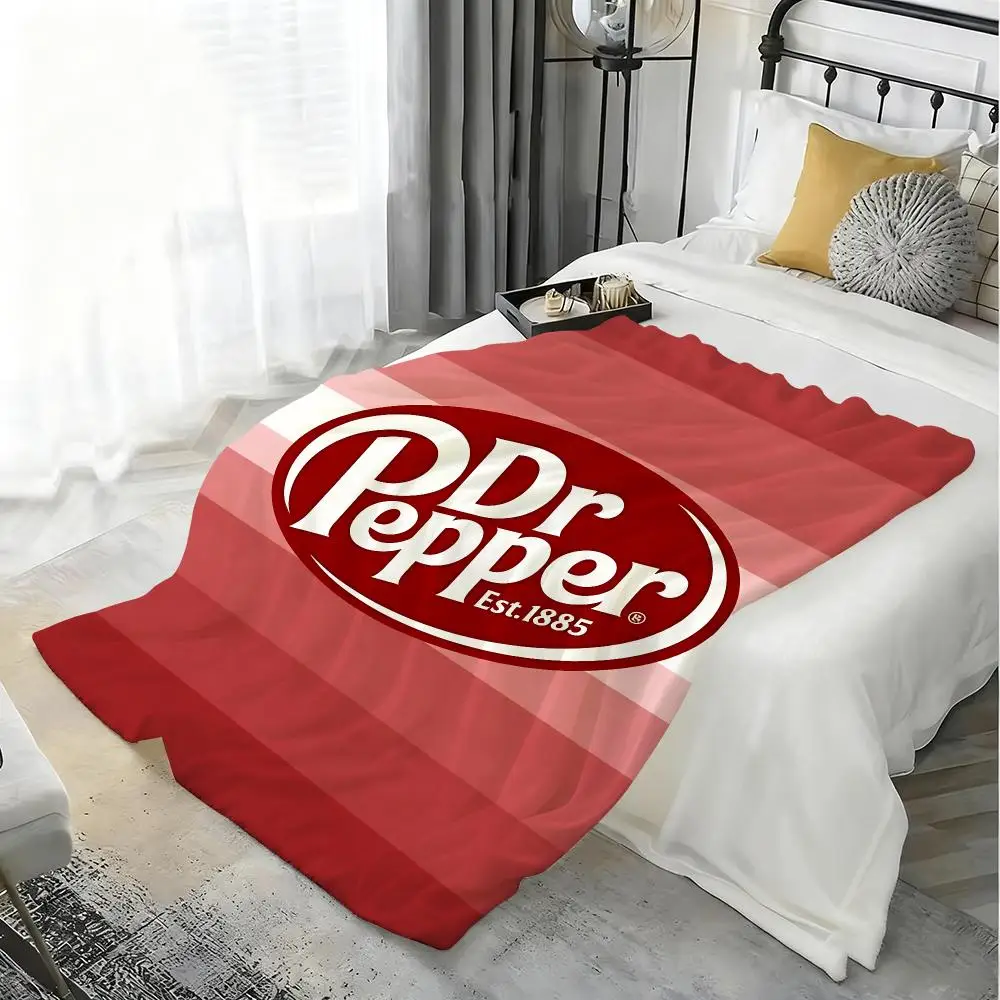 Unique Dr. Pepper Throw Flannel 240g Blanket Soft Skin-friendly For Sofa Nap Air-Conditioned Room