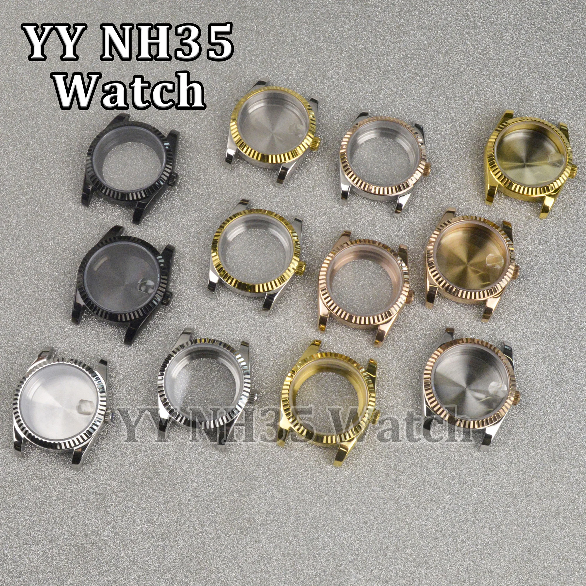 

41mm Watch Case for Datejust Watch Accessories Sapphire Crystal 10ATM Waterproof Stainless Steel Case fit NH34/35/36 Movement