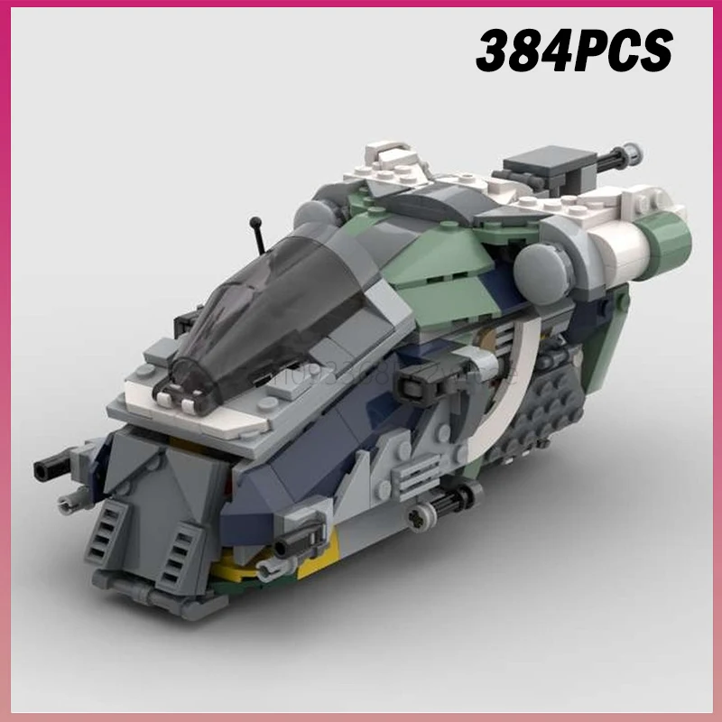 384 ชิ้น MOC-242015 ใหม่ ยานอวกาศดรอปชิปนักล่ารางวัล ภาพยนตร์สงครามอวกาศ ตัวต่อบล็อกสร้างสรรค์ ของเล่นเด็กผู้ชาย ของขวัญเด็ก