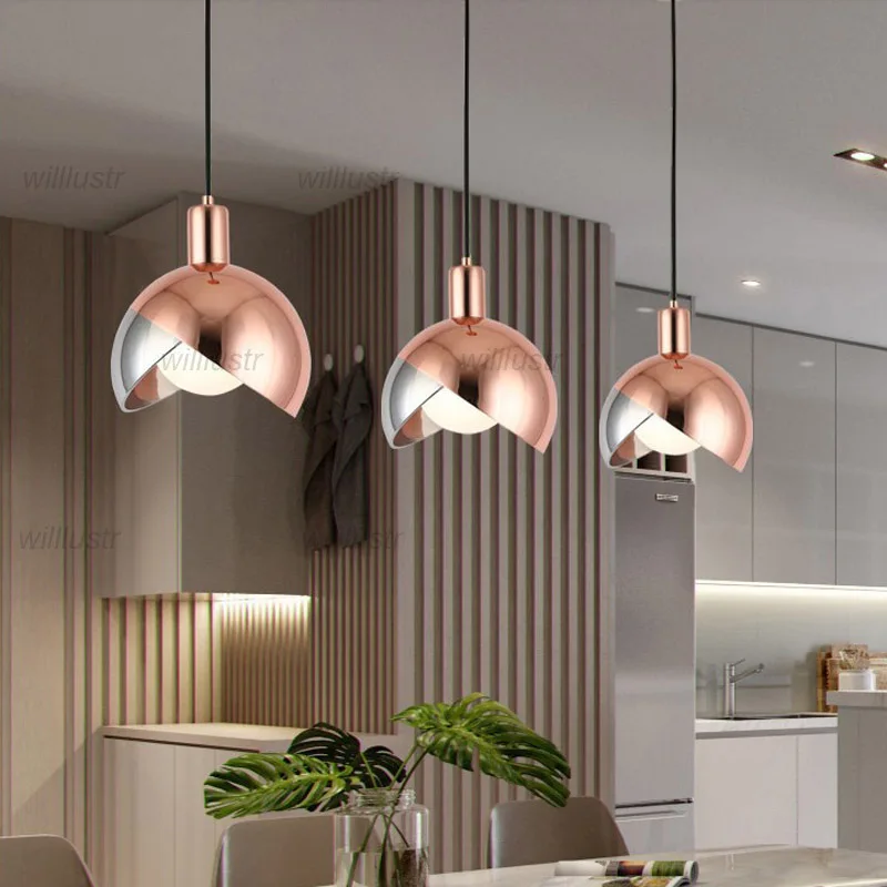 Creative Glass Metal Pendant Lamp Flower Bud Suspension Light Hotel Bar Cafe Shop Rose Champagne Gold Hanging Ceiling Chandelier