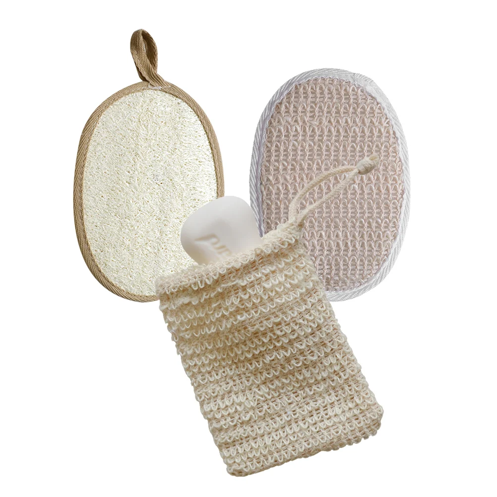 

3Pcs Exfoliating Loofah Bath Set Scrubber for Smooth Skin Daily Shower Spa Use Home Loofah Bath Set