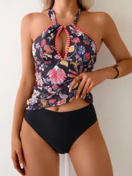 2026 Printed Tankini Set Two Pieces Swimsuit Women Strappy Swimwear Female Bathers Bathing Swimming Swim Suit Beachwear
