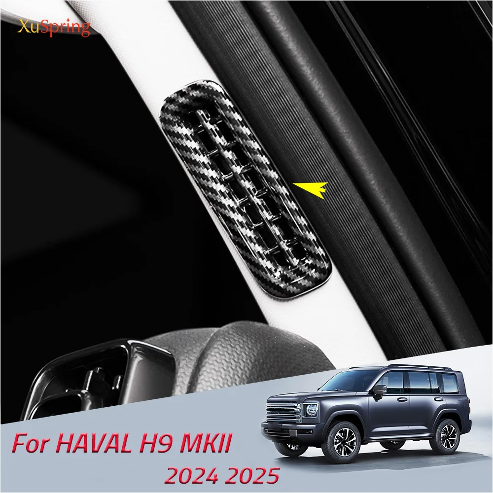 Für HAVAL H9 MK2 2024 2025 Auto A Säule Air Outlet Lünette Trim Ring Rahmen Aufkleber Innere Garnieren Carbon faser
