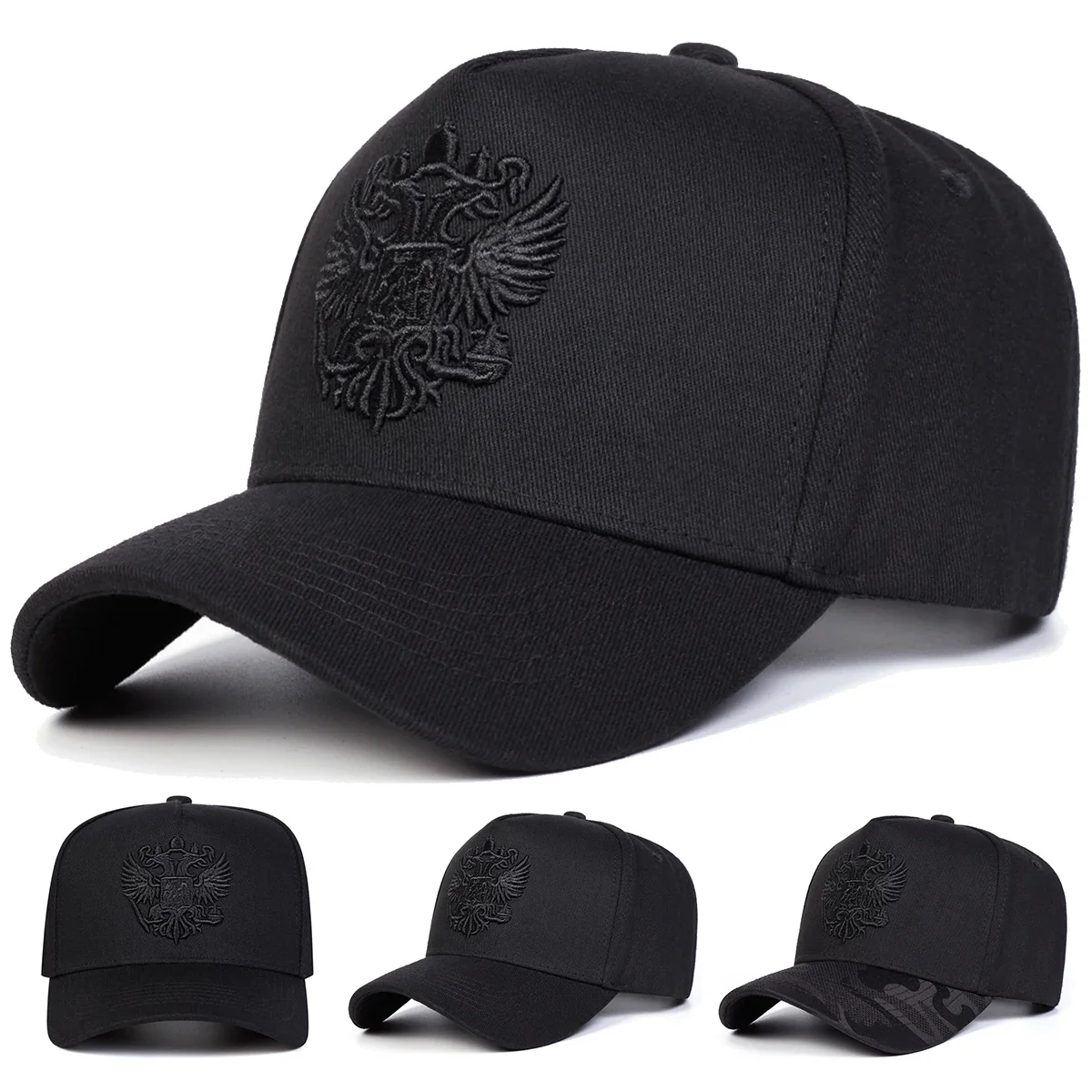 Unisex Russian Double Headed Eagle Embroidery Baseball Caps Spring Autumn Outdoor Adjustable Casual Hats Sunscreen Hat Cap
