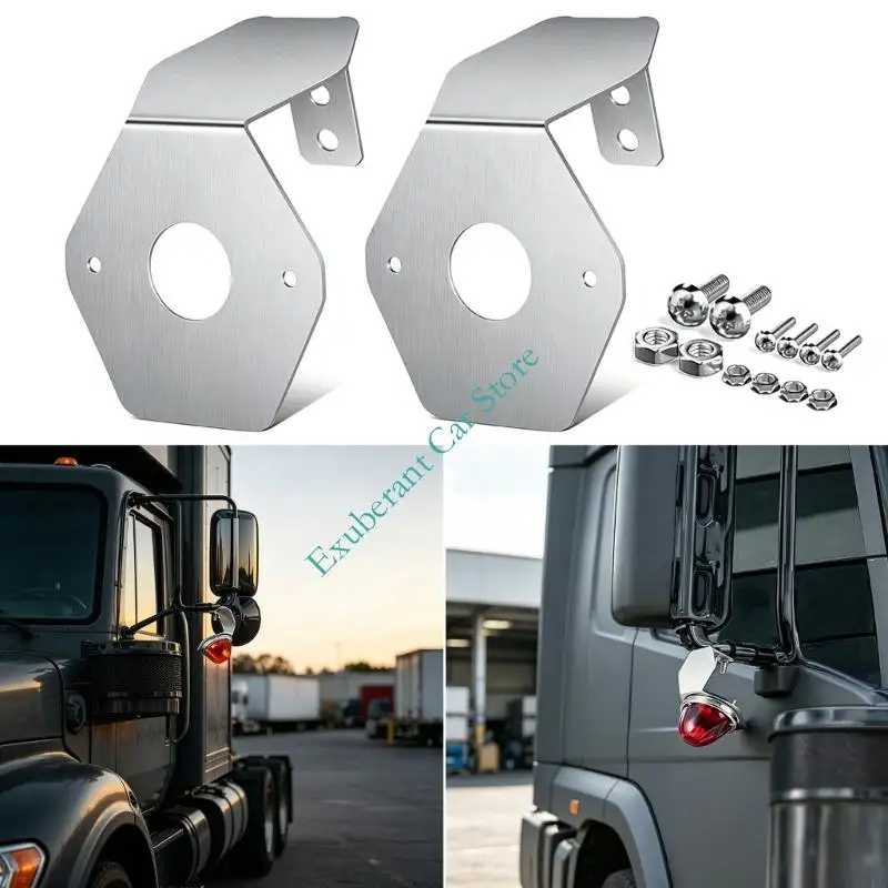 Watermelon Turn Signals Mounting Bracket Stainless Steel Angled Signals Light Mount with Adjustable Hole Layout for Mirror Light